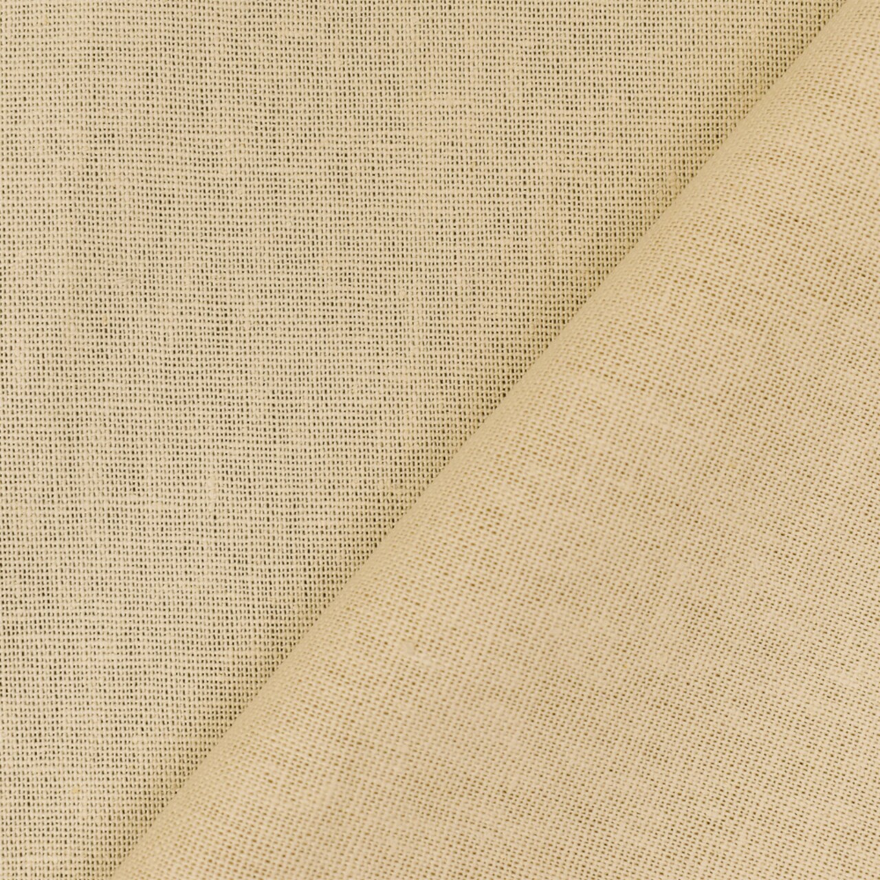 Light Natural Beige Solid Linen Woven Shirting Fabric By the Yard
